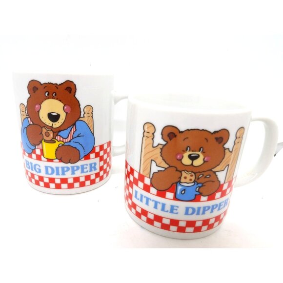 Vintage Avon Ceramic Big Dipper and Little Dipper Coffee Mugs NOS - Picture 1 of 4